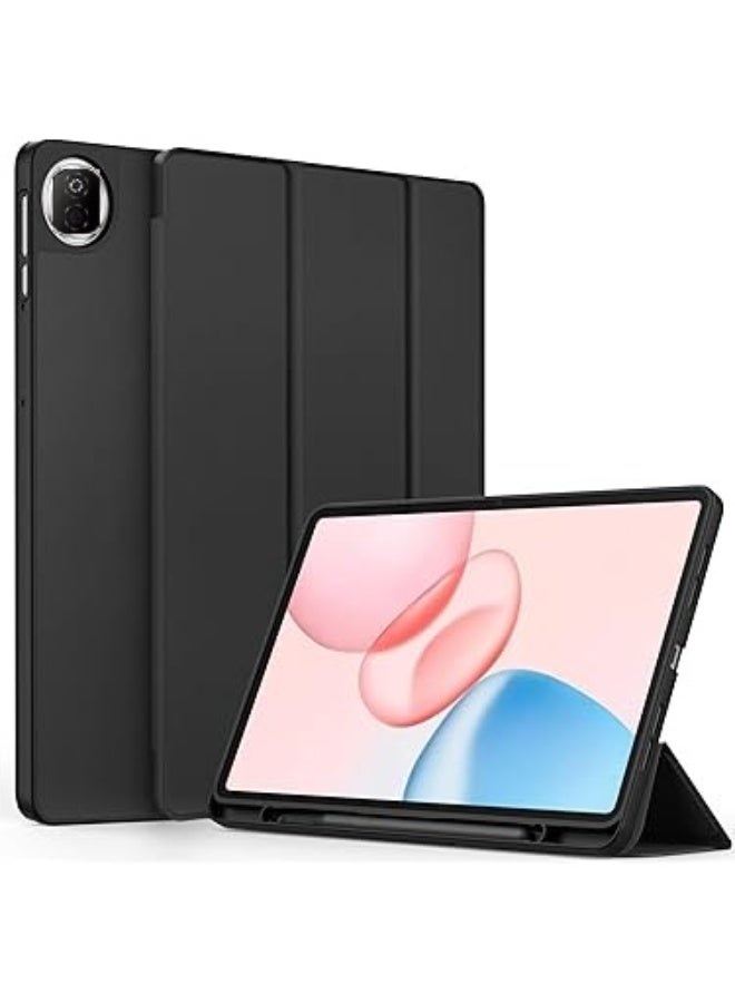 غطاء واقي متوافق مع Honor Pad X7 8.7 بوصة 2025، TPU، حامل قابل للطي، وظيفة التشغيل/الإيقاف التلقائي، نحيف وخفيف الوزن باللون الاسود